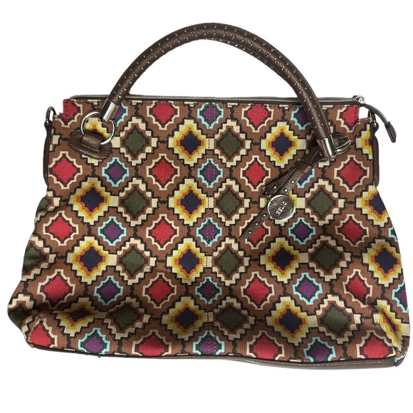 Relic Shoulder Bag 13x10x2.5 Colorful Stained Glass Pattern Logo Charm‎ Colorful - Picture 1 of 13